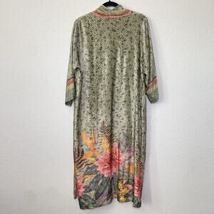 Bl-nk London Tinopi Velvet Burnout Duster Open Front Kimono Boho Lagenlook Artsy